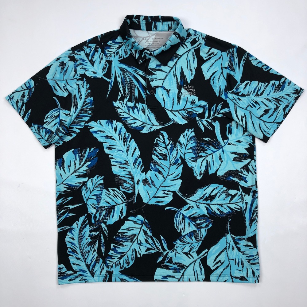 Under Armour The Honda Classic Playoff Polo Shirt XL Blue Black Palm